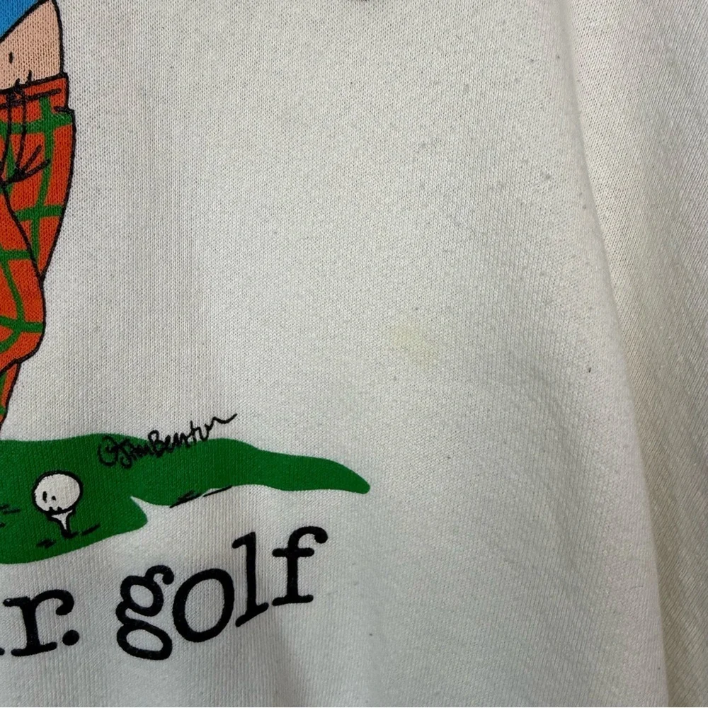 Screen Stars White 'Mr. Golf' Crewneck Sweater
